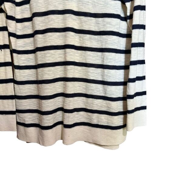 VINCE Sweater Womens Large White Black Stripe Scoop Neck Pullover Sweatshirt - Picture 4 of 8